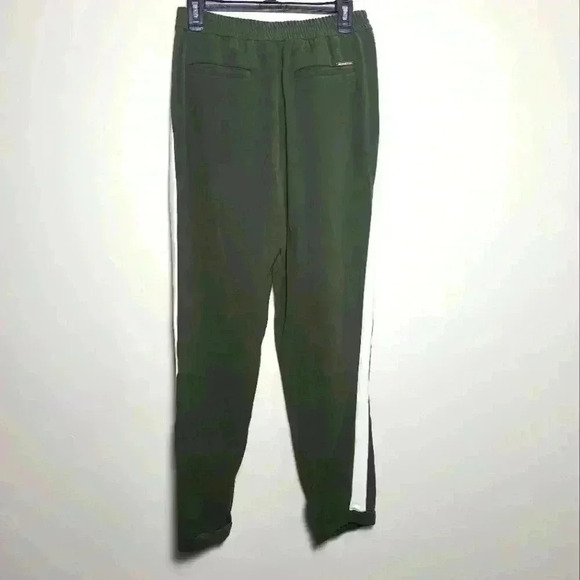 MICHAEL KORS Women's Jogger Style Green And White Stripe Size Small - Picture 2 of 9